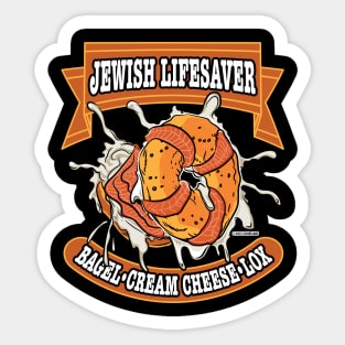 Jewish Lifesaver. Bagel, Cream Cheese and Lox Sticker